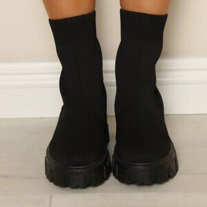 Black Knit Boots